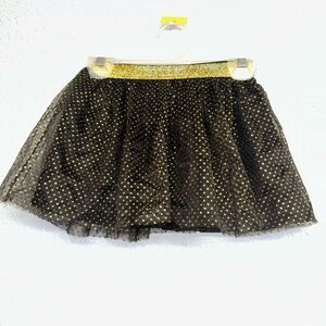 Toddler girls black and gold tulle Celebrate! Halloween costume skirt sz 3T
